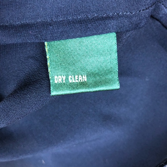 Lauren Ralph Lauren Navy Silk Sheer long sleeve Ruffle Trim blouse size 22W - Picture 8 of 10